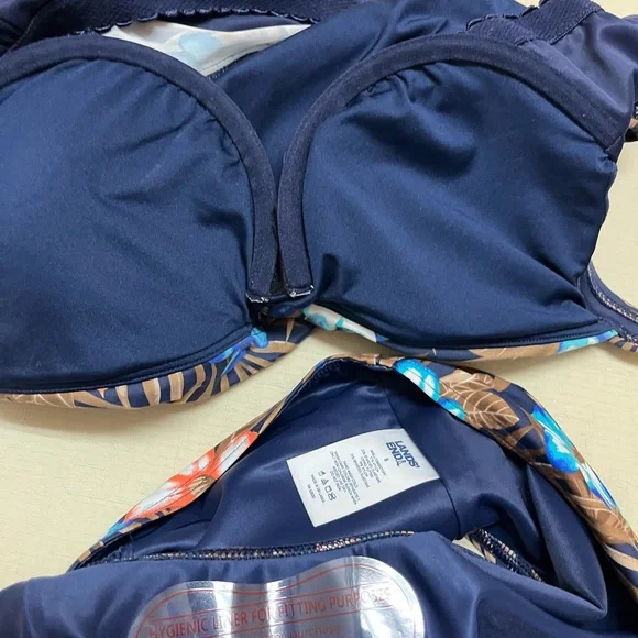 Lands End size 8/8P wrap underwire floral tankini & high waisted bottoms - Picture 5 of 9